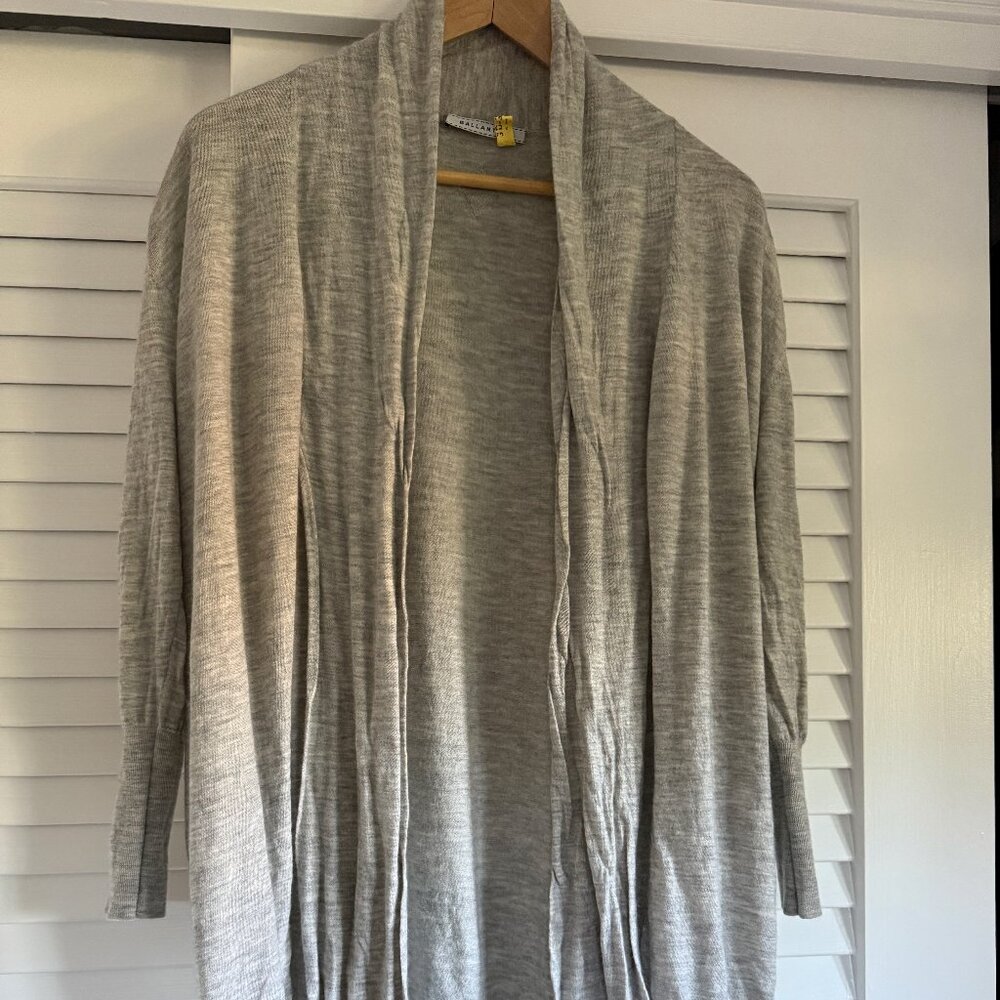 Ballantyne Gray 100% Cashmere Open Sweater Size 40